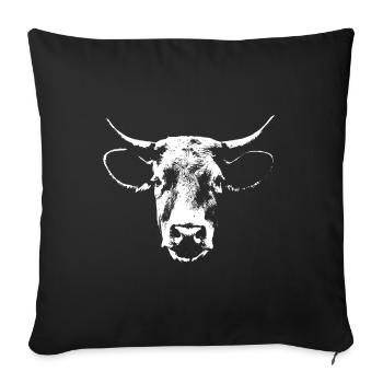 Cow / Cow / Cattle / Portrait / Head - Sofa pillowcase 17,3'' x 17,3'' (45 x 45 cm) - black - Front