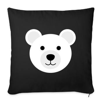 tête d’ours polaire mignon souriant tête d’ours polaire tête d’ours polaire - Housse de coussin décorative 45 x 45 cm - noir - Devant