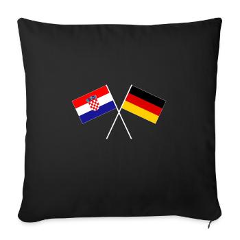 Drapeau de l’amitié germano-croate Drapeau - Housse de coussin décorative 45 x 45 cm - noir - Devant