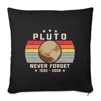 N'oubliez jamais Pluto Retro Vintage Space Science - Housse de coussin décorative 45 x 45 cm - noir - Devant