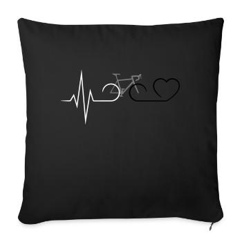 Heartbeat Bike Heart - Sofa pillowcase 17,3'' x 17,3'' (45 x 45 cm) - black - Front