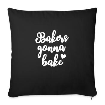 Les boulangers vont faire cuire au four sur le thème - Housse de coussin décorative 45 x 45 cm - noir - Devant