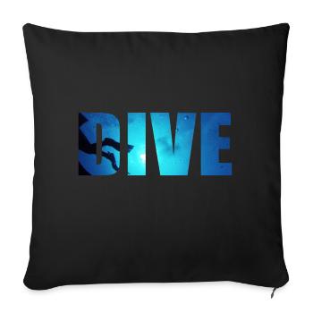 DIVE Underwater Diver - Sofa pillowcase 17,3'' x 17,3'' (45 x 45 cm) - black - Front