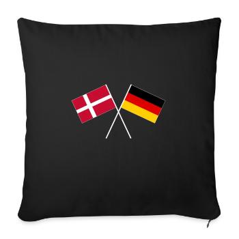 Danemark Allemagne drapeau du drapeau croisé - Housse de coussin décorative 45 x 45 cm - noir - Devant