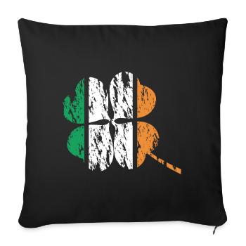 Irland irische Flagge grunge used look Kleeblatt - Sofakissenbezug 45 x 45 cm - Schwarz - Vorne
