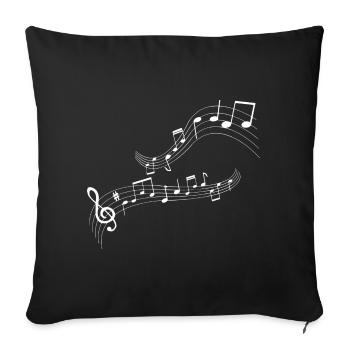 Flowing note melody - Sofa pillowcase 17,3'' x 17,3'' (45 x 45 cm) - black - Front