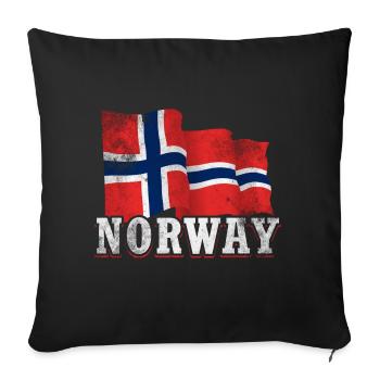 Norway Flag - Sofa pillowcase 17,3'' x 17,3'' (45 x 45 cm) - black - Front