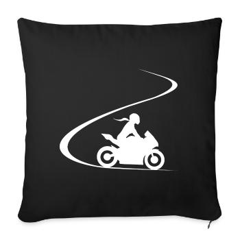 Motorcyclist Super athlete bike curves biker - Sofa pillowcase 17,3'' x 17,3'' (45 x 45 cm) - black - Front