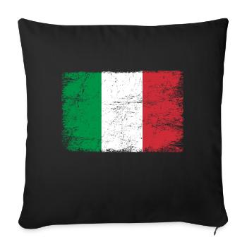 Italien Flagge italienische Fahne für Patrioten - Sofakissenbezug 45 x 45 cm - Schwarz - Vorne