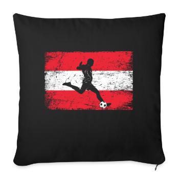Österreich Fußball Fan von Österreich Mannschaft - Sofakissenbezug 45 x 45 cm - Schwarz - Vorne