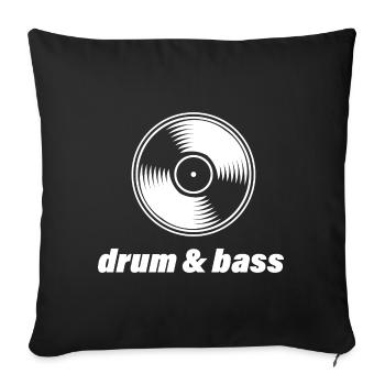 Drum & Bass Oldschool Record Saying - Sofa pillowcase 17,3'' x 17,3'' (45 x 45 cm) - black - Front