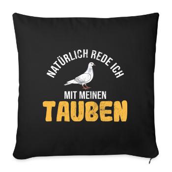 Taube Tauben Vogel - Sofakissenbezug 45 x 45 cm - Schwarz - Vorne