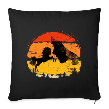 Équitation pour les chuchoteurs de chevaux, équitation pour débutants - Housse de coussin décorative 45 x 45 cm - noir - Devant