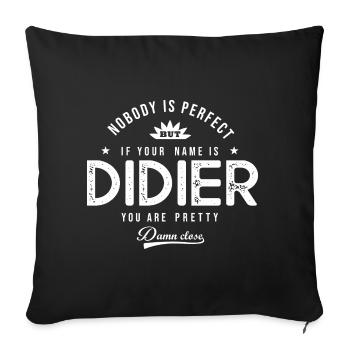 Didier cadeau personnalisé prénom didier - Housse de coussin décorative 45 x 45 cm - noir - Devant