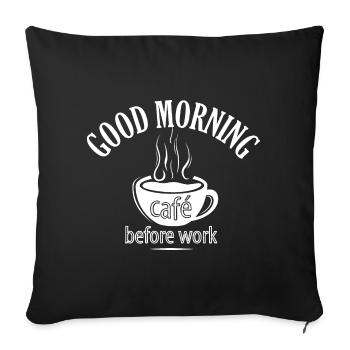 cafe coffee kaffee work symbol Freunde idee Logo - Sofakissenbezug 45 x 45 cm - Schwarz - Vorne