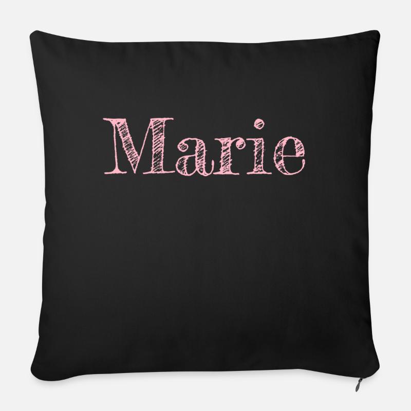 Nom Marie Hübsch Rosa - Housse de coussin décorative 45 x 45 cm - noir