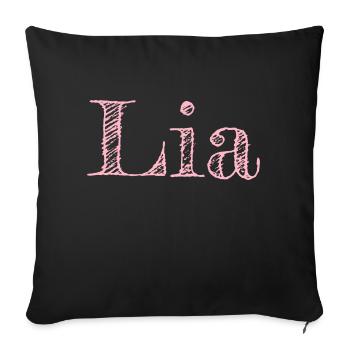 Lia - Sofa pillowcase 17,3'' x 17,3'' (45 x 45 cm) - black - Front