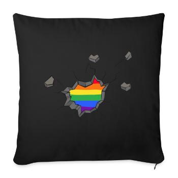 lgbt pride love rules human gender pan queer lgbtq - Housse de coussin décorative 45 x 45 cm - noir - Devant