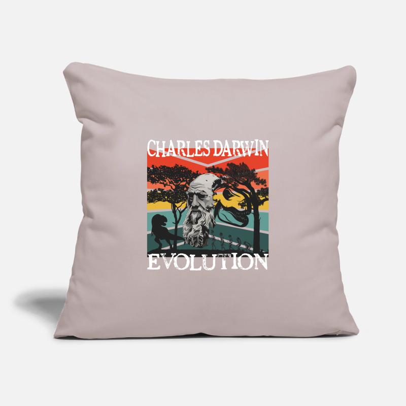 Idée cadeau textile Charles Darwin Evolution Housse de coussin décorative 45 x 45 cm