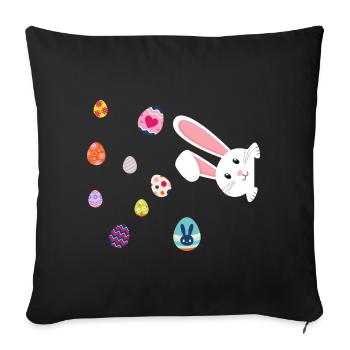 Lapin de Pâques - Housse de coussin décorative 45 x 45 cm - noir - Devant