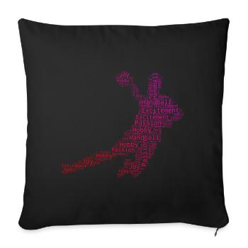 Joueurs de handball masculin Handball handball féminin - Housse de coussin décorative 45 x 45 cm - noir - Devant