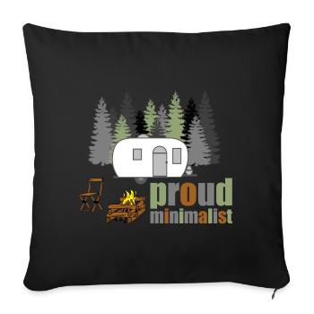 Camping minimalist - Sofa pillowcase 17,3'' x 17,3'' (45 x 45 cm) - black - Front