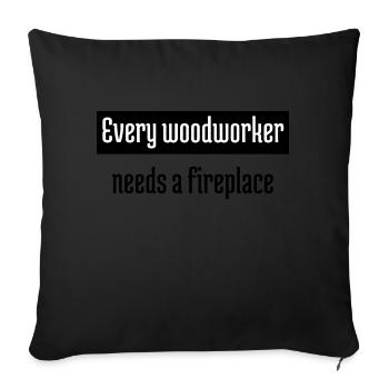 casque de sécurité plombier arboriculture - Housse de coussin décorative 45 x 45 cm - noir - Devant