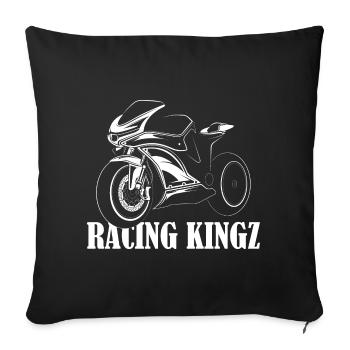Racing Kingz Motorcycle Illustration Symbol Graphic - Sofa pillowcase 17,3'' x 17,3'' (45 x 45 cm) - black - Front
