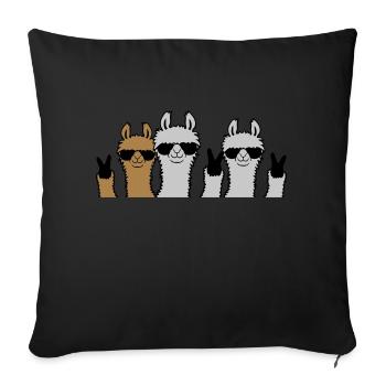 Amis de l'équipage Lama Peace - Housse de coussin décorative 45 x 45 cm - noir - Devant