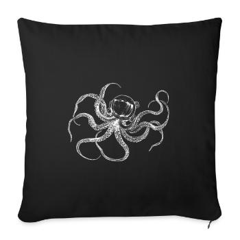 Astronauts Octopus, Octopus, Surreal Art Design - Sofa pillowcase 17,3'' x 17,3'' (45 x 45 cm) - black - Front