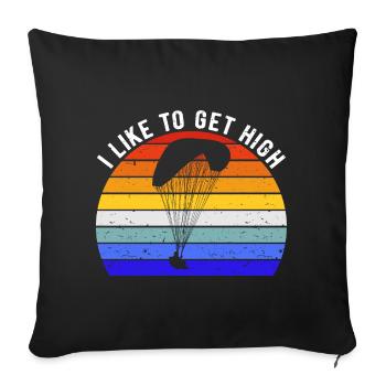 Paragliding Lover - I Like To Get High II - Sofa pillowcase 17,3'' x 17,3'' (45 x 45 cm) - black - Front