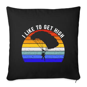 Amateur de parachutisme - J’aime me défoncer - Housse de coussin décorative 45 x 45 cm - noir - Devant