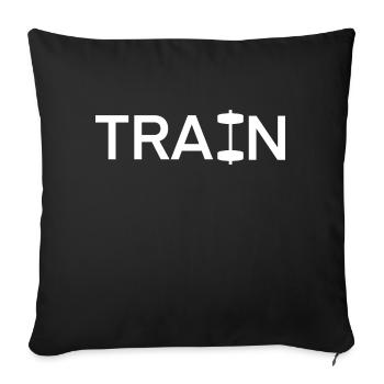 Bodybuilding "Train" - Workout - Sofakissenbezug 45 x 45 cm - Schwarz - Vorne