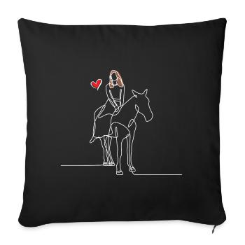 Horse Woman - Sofakissenbezug 45 x 45 cm - Schwarz - Vorne
