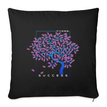 Succès / Succès / Argent - Money Tree Motivation - Housse de coussin décorative 45 x 45 cm - noir - Devant