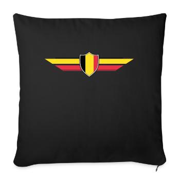 Belgium Fan World Cup - Sofa pillowcase 17,3'' x 17,3'' (45 x 45 cm) - black - Front