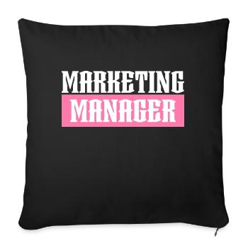 Marketing Manager tshirt rose noir - Housse de coussin décorative 45 x 45 cm - noir - Devant