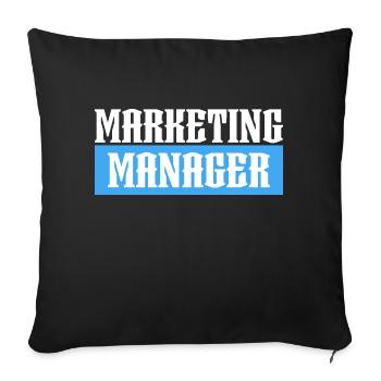 Marketing Manager blue tshirt black - Sofa pillowcase 17,3'' x 17,3'' (45 x 45 cm) - black - Front