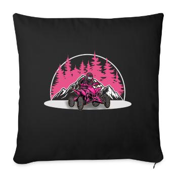 Quad VTT Tout-terrain Quad Riders Femmes - Housse de coussin décorative 45 x 45 cm - noir - Devant