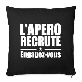L'apéro recrute Engagez-vous - Housse de coussin décorative 45 x 45 cm - noir - Devant