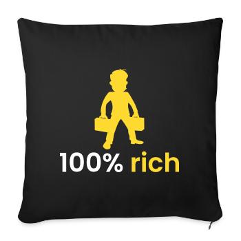 100% riche - Housse de coussin décorative 45 x 45 cm - noir - Devant