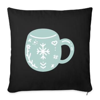 Joyeux Noël Chien Teckel Patte T-Shirt - Housse de coussin décorative 45 x 45 cm - noir - Devant
