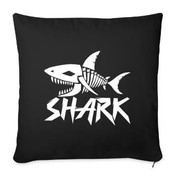 Shark skeleton - Sofa pillowcase 17,3'' x 17,3'' (45 x 45 cm) - black - Front