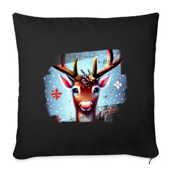Noël des rennes - Housse de coussin décorative 45 x 45 cm - noir - Devant