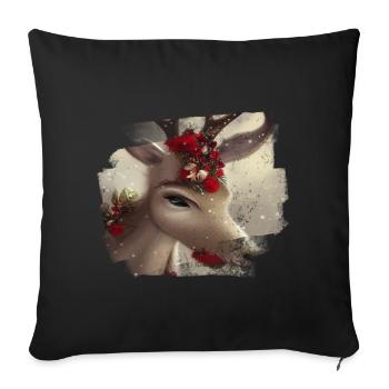 Noël des rennes - Housse de coussin décorative 45 x 45 cm - noir - Devant
