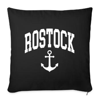 Rostock - Sofakissenbezug 45 x 45 cm - Schwarz - Vorne