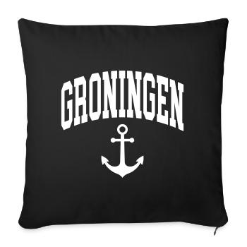 Groningen Anchor - Sofa pillowcase 17,3'' x 17,3'' (45 x 45 cm) - black - Front