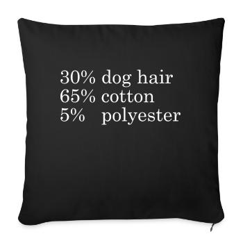 30% Dog Hair, 65% Cotton, 5% Ployester - Sofa pillowcase 17,3'' x 17,3'' (45 x 45 cm) - black - Front