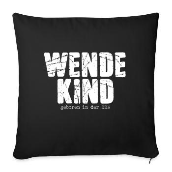 Wendekind Geboren in der DDR - Sofakissenbezug 45 x 45 cm - Schwarz - Vorne