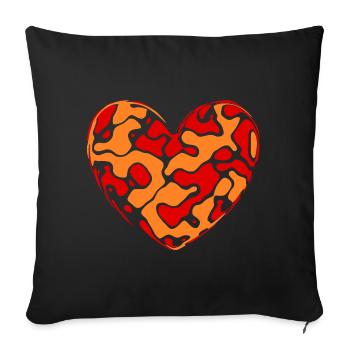 Orange Heart Heart Gift Mother's Day Mother - Sofa pillowcase 17,3'' x 17,3'' (45 x 45 cm) - black - Front